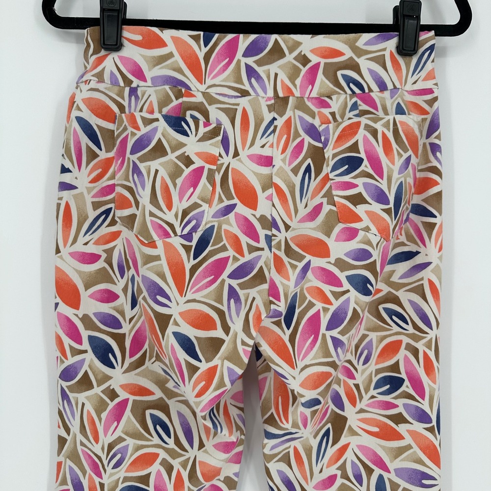 J.McLaughlin Ivy Pull On Cropped Trouser Multi Color Brown Stretchy Women's 6 - Picture 6 of 8